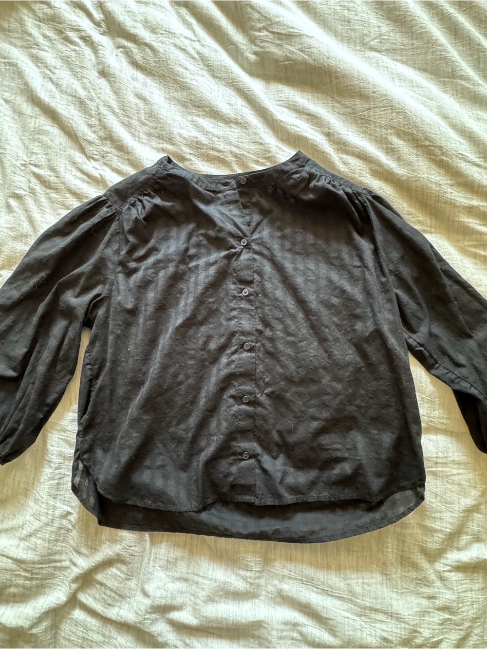 Old Navy Black Long-Sleeve Button-Back Casual Shirt